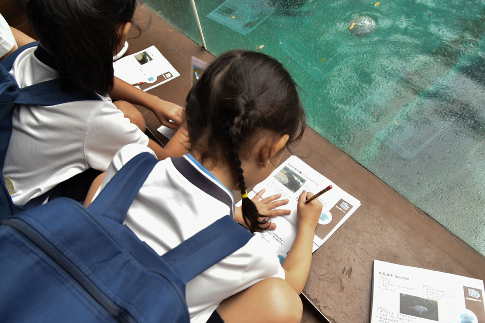 The outdoor learning activity comes with a booklet specially created to deepen the learning experience of the kids. (Photo by Chan May Ching) 