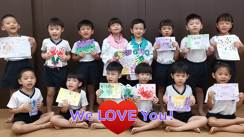 Preschool children pay tribute to COVID-19 frontliners   